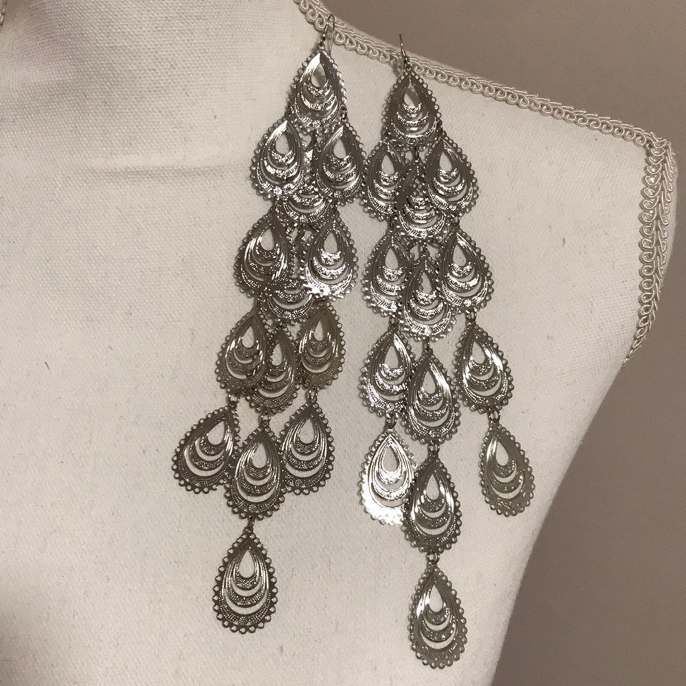 Silver dangle earrings